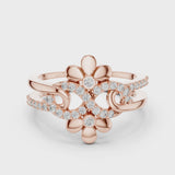 14K IGI Certified Diamond Ring with E-F Color VVS-VS Clarity Diamonds LR-01 (80)