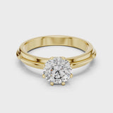 14K IGI Certified Diamond Ring with E-F Color VVS-VS Clarity Diamonds LR-0006