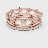 14K IGI Certified Diamond Ring with E-F Color VVS-VS Clarity Diamonds R24@7