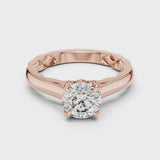 14K IGI Certified Diamond Ring with E-F Color VVS-VS Clarity Diamonds LR-0044@7