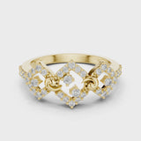 14K IGI Certified Diamond Ring with E-F Color VVS-VS Clarity Diamonds LR-01 (88)
