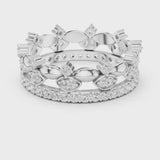 14K IGI Certified Diamond Ring with E-F Color VVS-VS Clarity Diamonds R31@7