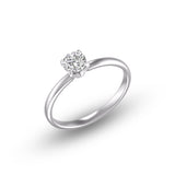 1/3 Carat Natural Diamond Solitaire Ring 14K White Gold 4 Prong (J-K Color I2-I3 Clarity)