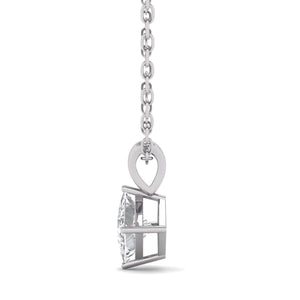 1/3 CARAT TW Princess Cut Natural Diamond 4-Prong Solitaire Pendant Available in 14K White Gold (J-K Color, I2-I3 Clarity)