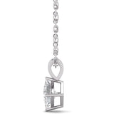 1/4 CARAT TW Princess Cut Natural Diamond 4-Prong Solitaire Pendant Available in 14K White Gold (J-K Color, I2-I3 Clarity)
