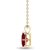 4-Prong Princess Cut Ruby Pendant in 14K White Gold