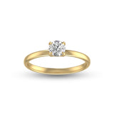 1/3 Carat Natural Diamond Solitaire Ring 14K White Gold 4 Prong (J-K Color I2-I3 Clarity)