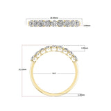 1 Carat TW Nine Stone Natural Round Diamond Wedding Anniversary Band In 14k White Gold (J-K Color I2-I3 Clarity)