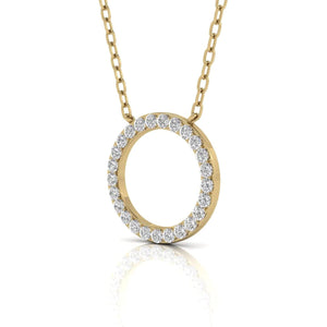 Circle shaped Natural round Diamond Eternity Pendant in 10K White Gold.