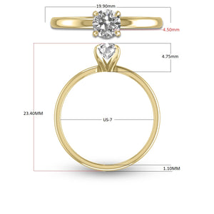 3/8 Carat Natural Diamond Solitaire Ring 14K White Gold 4 Prong (J-K Color I2-I3 Clarity)