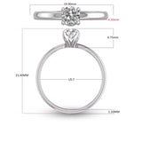 3/8 Carat Natural Diamond Solitaire Ring 14K White Gold 4 Prong (J-K Color I2-I3 Clarity)