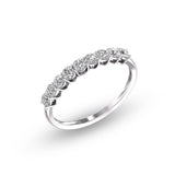 1/2 Carat TW Nine Stone Natural Round Diamond Wedding Anniversary Band In 14k White Gold (J-K Color I2-I3 Clarity)