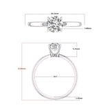 3/4 Carat Natural Diamond Solitaire Ring 14K White Gold 4 Prong (J-K Color I2-I3 Clarity)