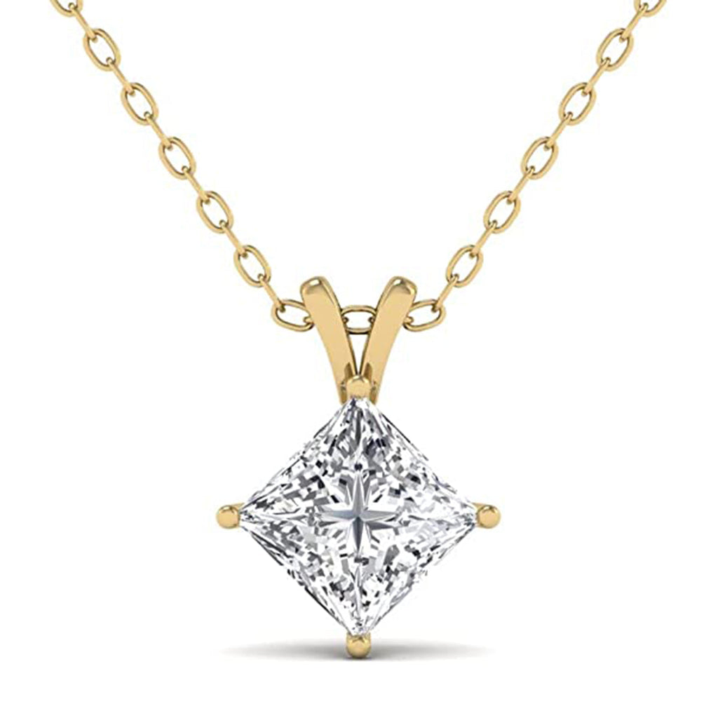 2 Carat White Gold Diamond Bezel Necklace