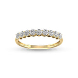 1 Carat TW Nine Stone Natural Round Diamond Wedding Anniversary Band In 14k White Gold (J-K Color I2-I3 Clarity)