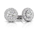 3/4 Carat TW Round Natural Diamond Stud EarRings in 14K White Gold (J-K Color, I2-I3 Clarity)
