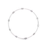 Natural Diamond Paperclip Charm Bracelet Available in 14K White Gold.