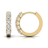 1/2 Carat TW Natural Diamond Hoops, Huggie Hoop Round Earrings Available in 14K White and Yellow Gold for Women