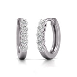 1/4 Carat TW Natural Diamond Hoops, Huggie Hoop Round Earrings Available in 14K White and Yellow Gold for Women