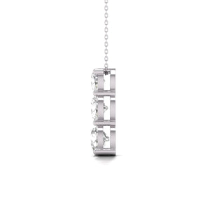 IGI Certified 2ct TW Three Stone Snow Hidden Lab Grown Diamond Pendant Necklace for Women Available in 14K White Gold and Yellow Gold (F-G Color VS-SI Clarity)