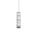 IGI Certified 1ct TW Three Stone Snow Hidden Lab Grown Diamond Pendant Necklace for Women Available in 14K White Gold and Yellow Gold (F-G Color VS-SI Clarity)