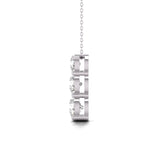 IGI Certified 1.5ct TW Three Stone Snow Hidden Lab Grown Diamond Pendant Necklace for Women Available in 14K White Gold and Yellow Gold (F-G Color VS-SI Clarity)