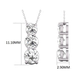 IGI Certified 1/2ct TW Three Stone Snow Hidden Lab Grown Diamond Pendant Necklace for Women Available in 14K White Gold and Yellow Gold (F-G Color VS-SI Clarity)