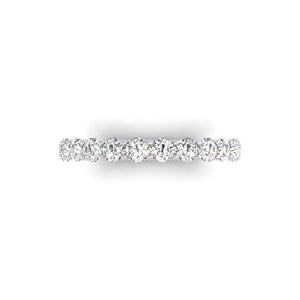 2 Carat TW Natural Diamond Eternity Band in 14K White and Yellow Gold (Color J-K, Clarity I2-I3)