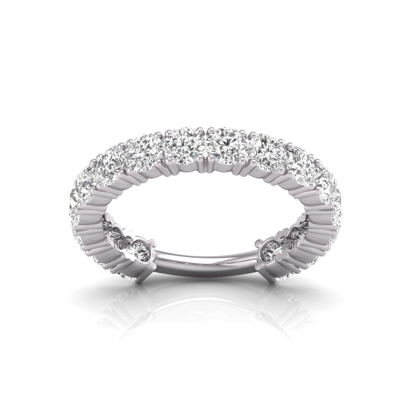2 Carat TW Natural Diamond Eternity Band in 14K Yellow and White Gold (Color J-K, Clarity I2-I3)
