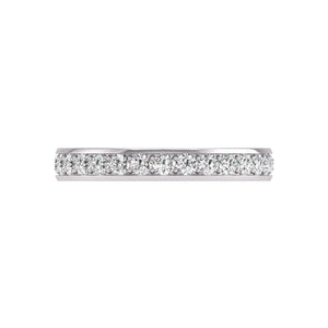 1 Carat TW Natural Diamond Eternity Band in 14K White and Yellow Gold (Clarity I2-I3, Color J-K )