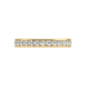1 Carat TW Natural Diamond Eternity Band in 14K White and Yellow Gold (Clarity I2-I3, Color J-K )