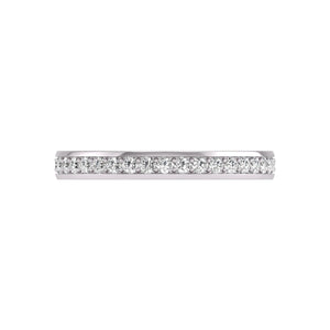 1/2 Carat TW Natural Diamond Eternity Band in 14K White and Yellow Gold (Clarity I2-I3, Color J-K)