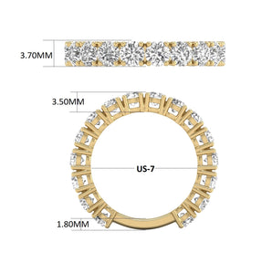 2 Carat TW Natural Diamond Eternity Band in 14K Yellow and White Gold (Clarity I2-I3, Color J-K)