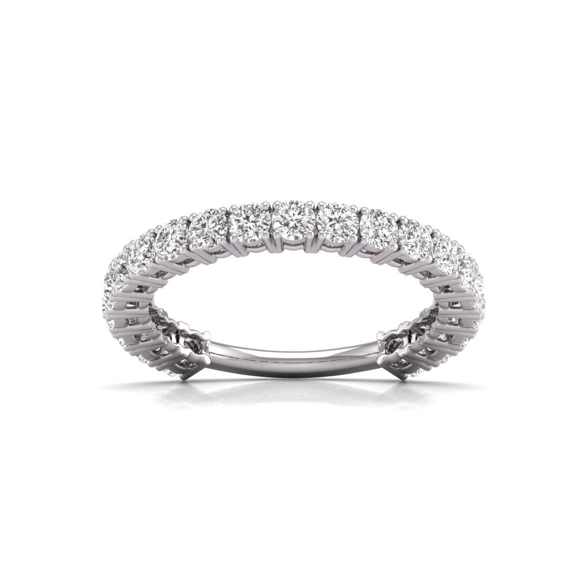 1 Carat TW Natural Diamond Eternity Band in 14K Yellow and White Gold (Clarity I2-I3, Color J-K)