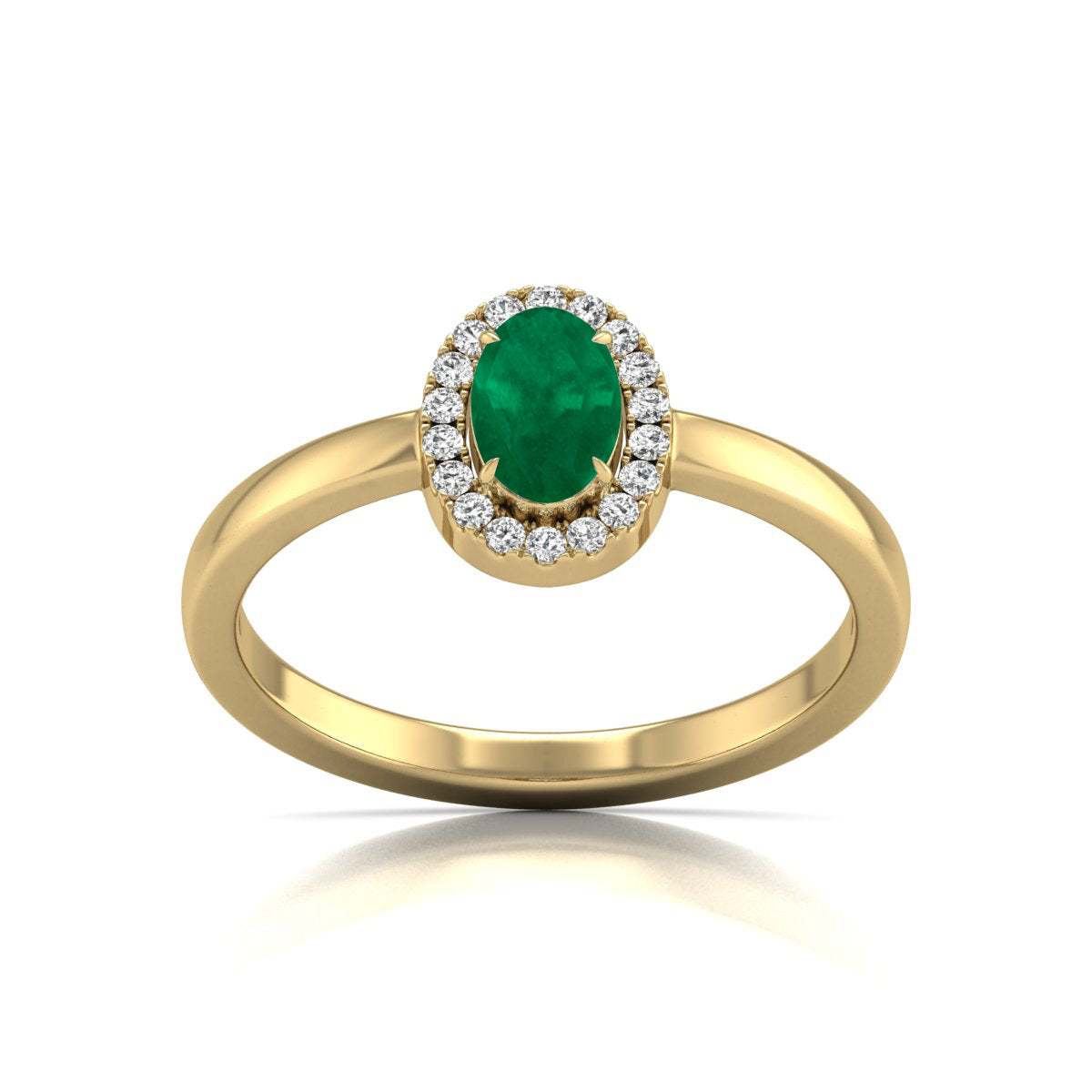 Oval Shape Natural Diamond & Gemstone Ring in 14K White & Yellow Gold