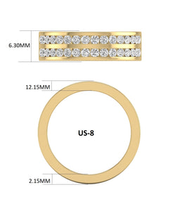 1/2 Carat TW Round Shape Natural Diamond Fashion Ring for Men in 14K White and Yellow Gold.
