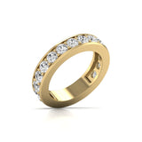2 Carat TW Natural Diamond Eternity Band in 14K White and Yellow Gold (Clarity I2-I3, Color J-K)