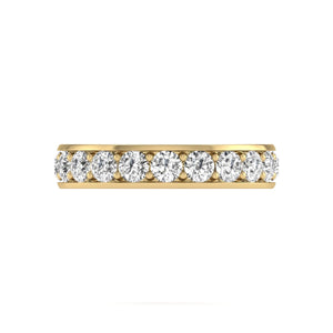 2 Carat TW Natural Diamond Eternity Band in 14K White and Yellow Gold (Clarity I2-I3, Color J-K)
