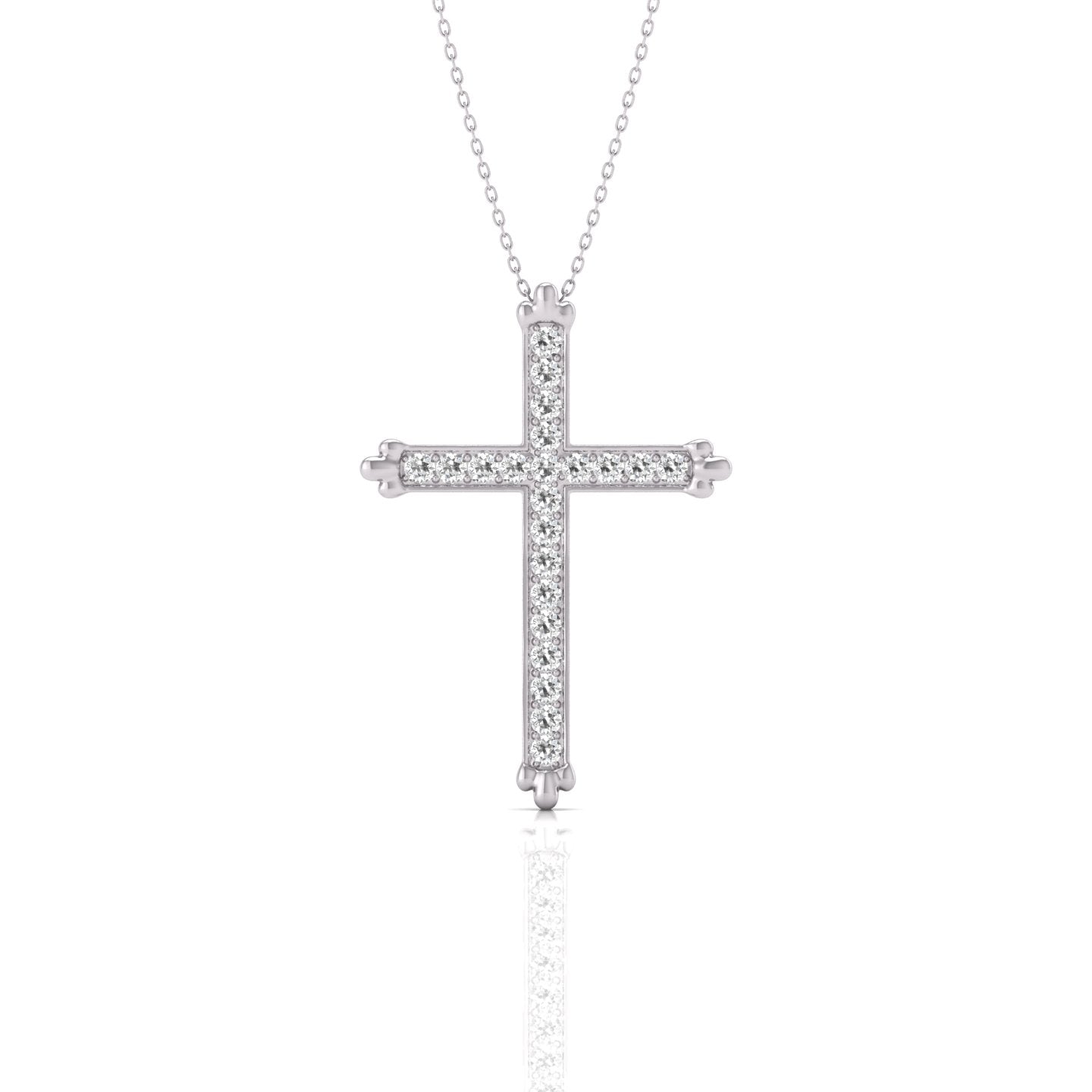 1/2 CARAT TW Natural Diamond Cross Pendant Necklace Available in 14K White and Yellow Gold