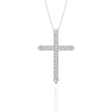 1/2 CARAT TW Natural Diamond Cross Pendant Necklace Available in 14K White and Yellow Gold