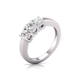 1 Carat TW Lab Grown Diamond Three Stone Engagement Ring Available in White and Yellow Gold (Color F-G, VS-SI Clarity)