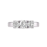 1.5 Carat TW Lab Grown Diamond Three Stone Engagement Ring Available in White and Yellow Gold (Color F-G, VS-SI Clarity)