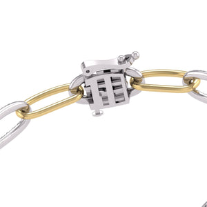 Natural Diamond Paperclip Bracelet Available in 14K White Gold, Yellow Gold And Two Tone of Yellow and White Gold.